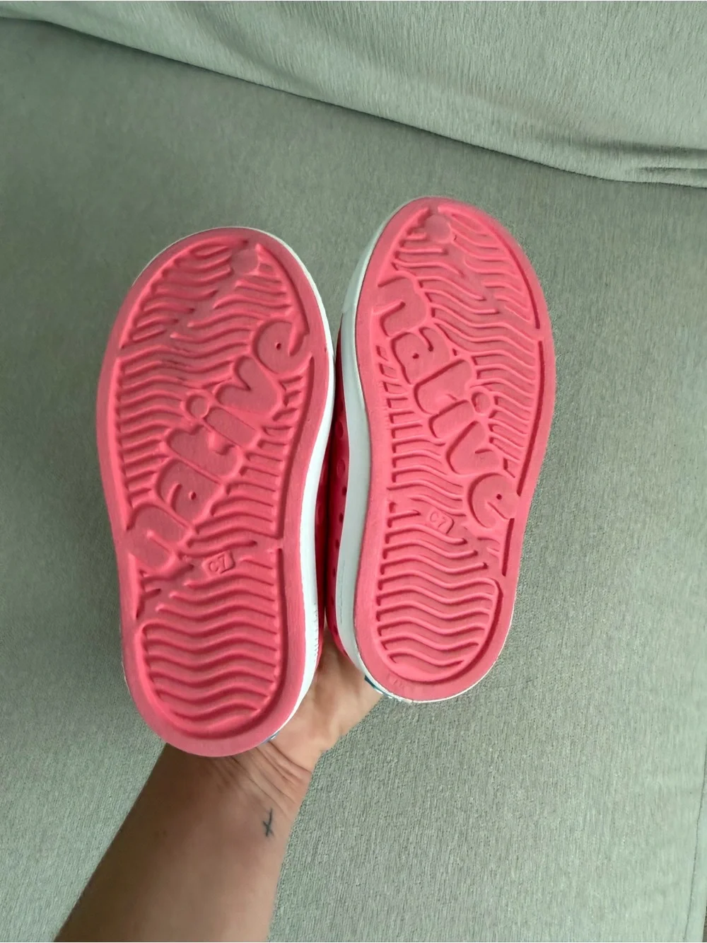 Native Shoes Kids Pink Slip-On Water Sneakers with White Toe